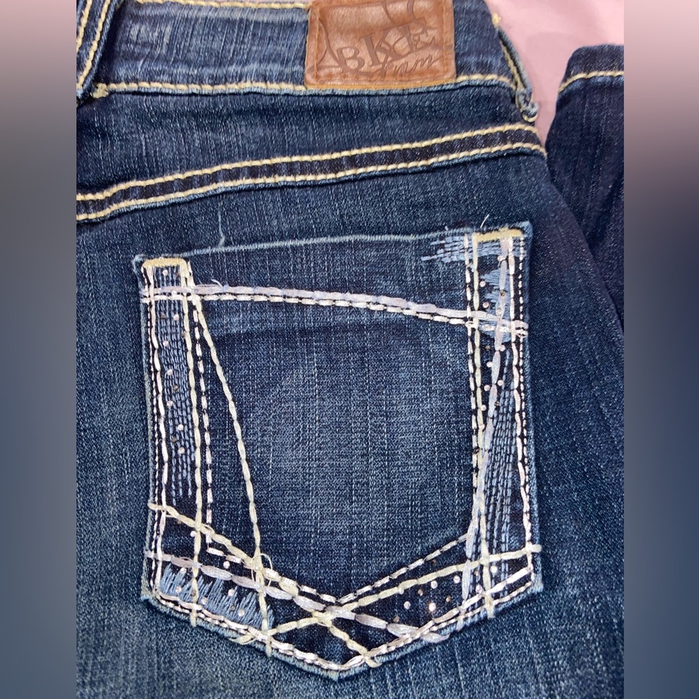 BKE Dark Blue Flare Jeans - Picture 4 of 8